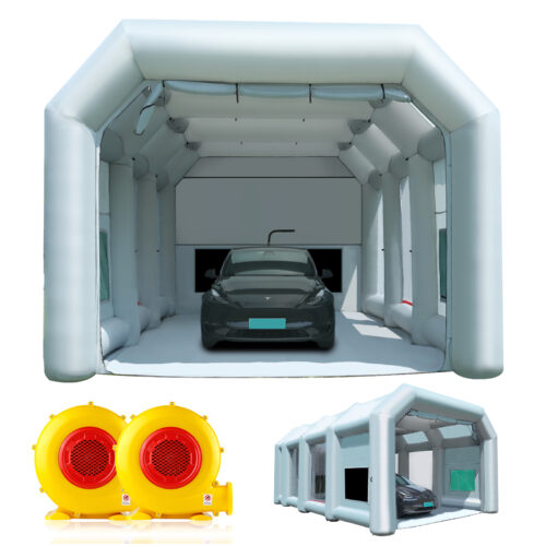 blower multiple views of 39x16.5x13ft inflatable paint booth
